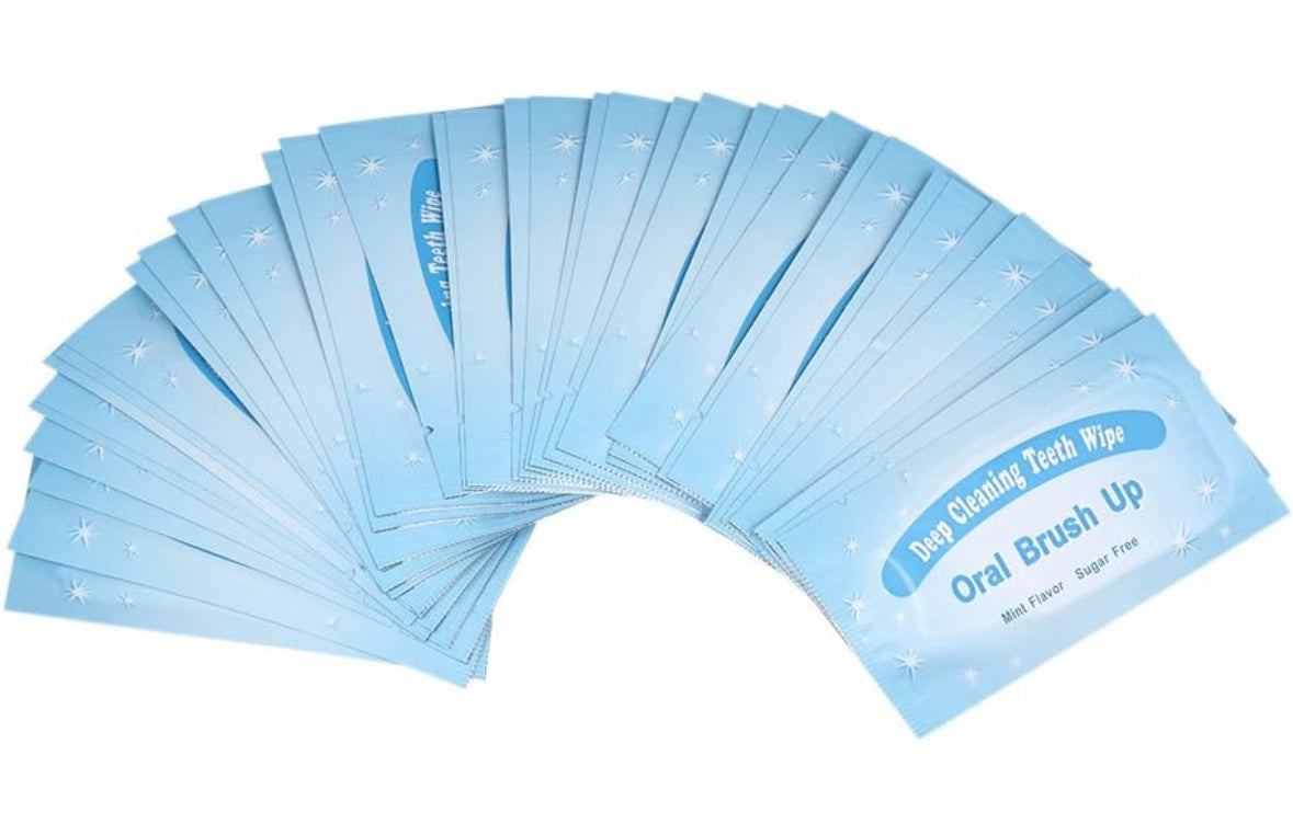Mint-flavored oral finger wipes teeth whitening wipes oral cleaning wipe (10 Pcs)