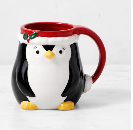 Figural penguin mug