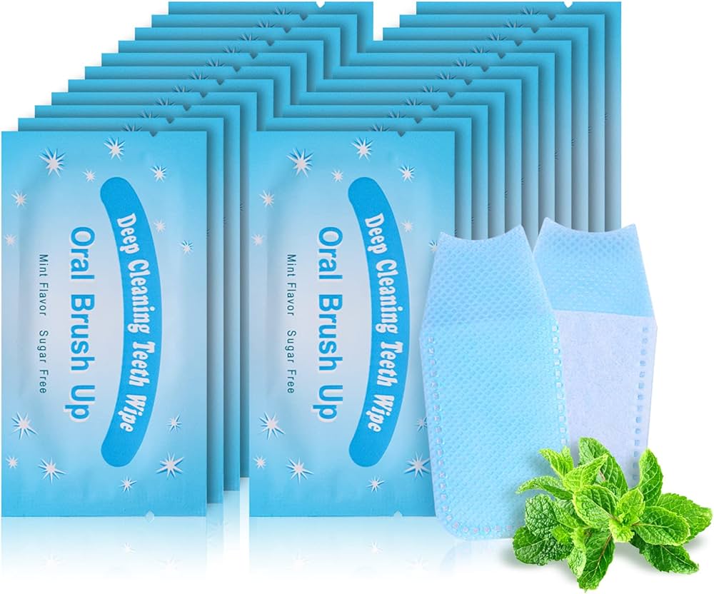 Mint-flavored oral finger wipes teeth whitening wipes oral cleaning wipe (10 Pcs)