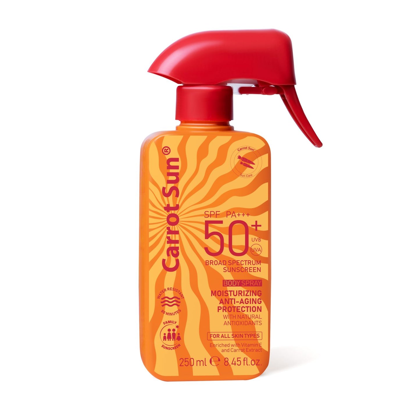SUNSCREEN Carrot Sun – Family Pack sunscreen SPF 50+ – Very High Protection and Water resistant 250ml