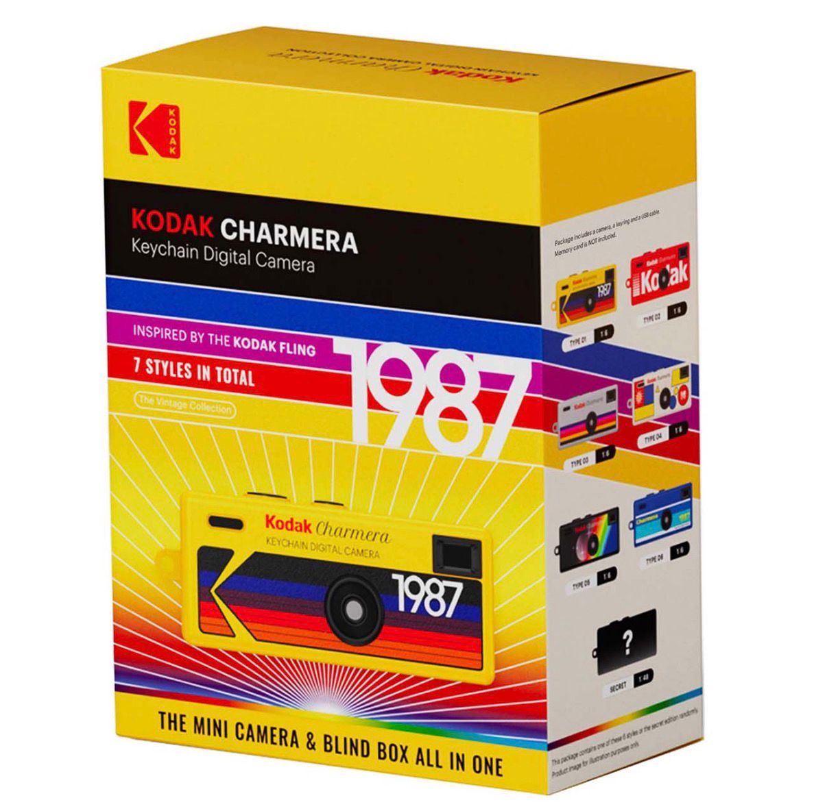 كاميرا Kodak Charmera الرقمية / تصميم ميدالية / دقة 1.6MP / لون عشوائي